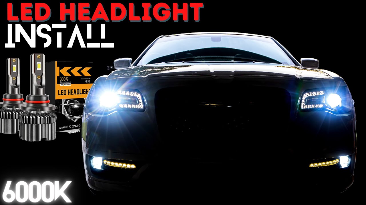 6000K LED Headlight Install | 2020 Chrysler 300 S