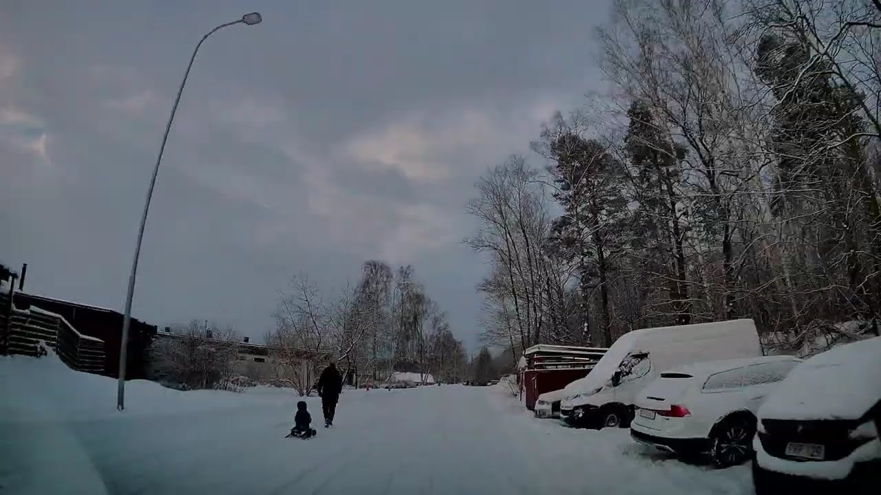 Stockholm snow storm 2026 - road drive - 4K video