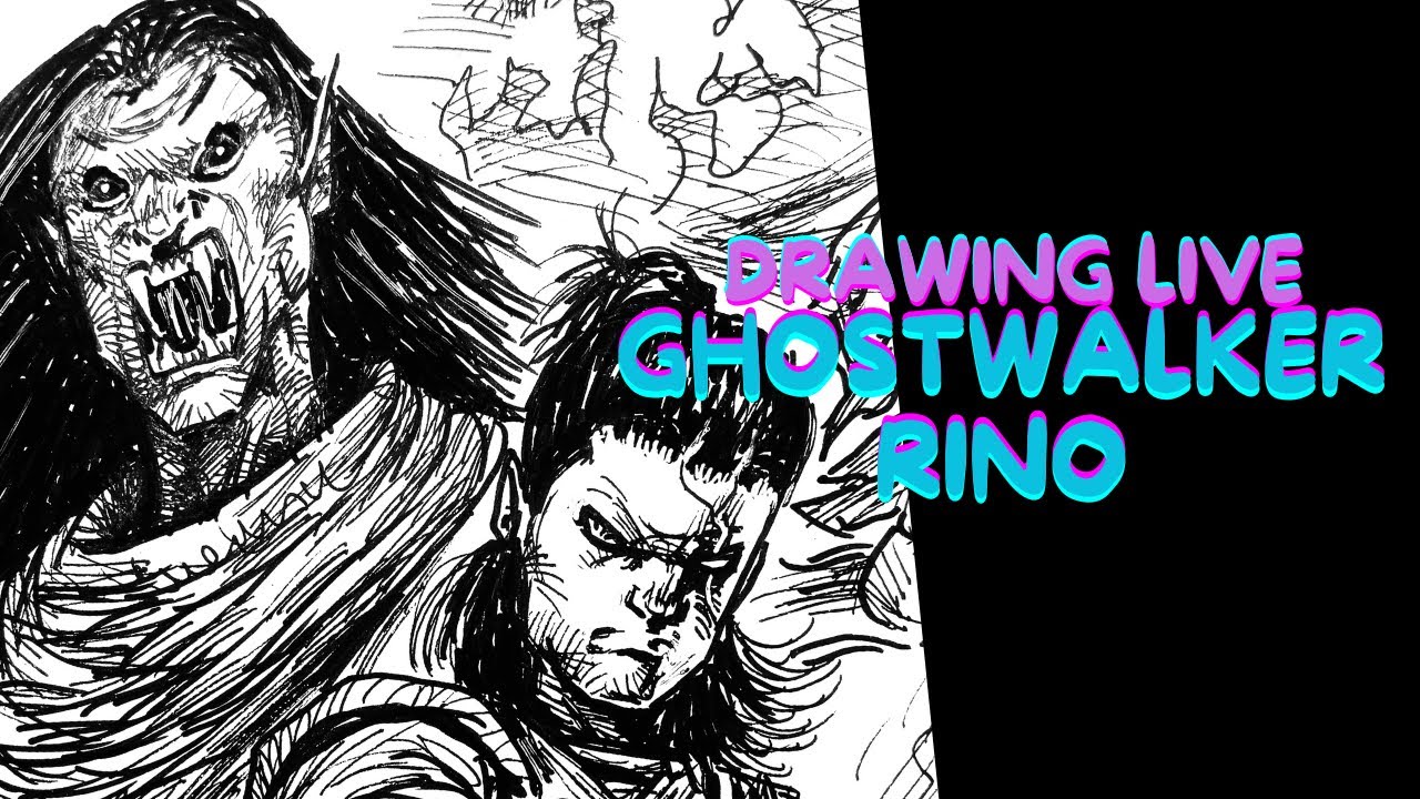 Drawing live - GHOST WALKER and RINO OC ART