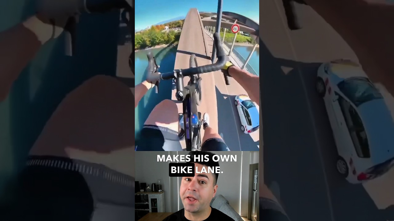 Cyclist makes his own bike lane 🚴&zwj;♂️