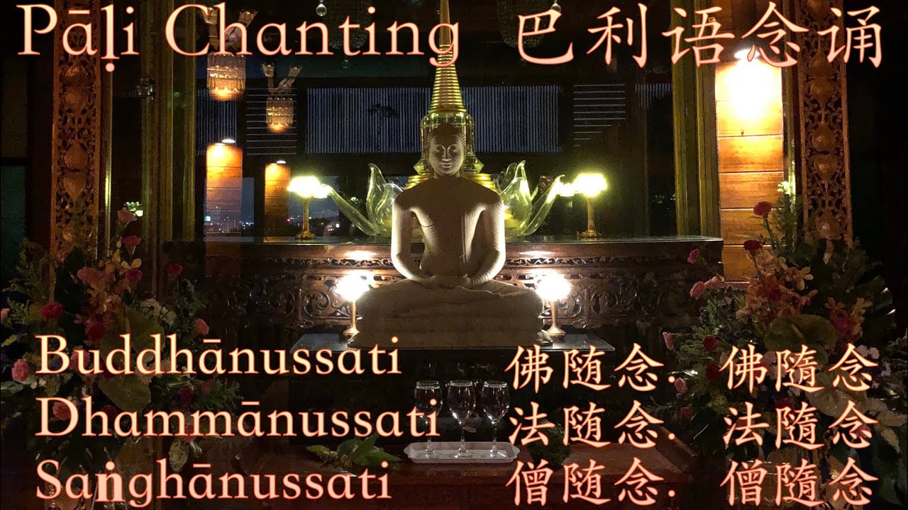 Buddhānussati Dhammānussati Saṅghānussati 佛随念 法随念 僧随念 Pāḷi Daily Chants 巴利语每日念诵 (4:3 HD1080)