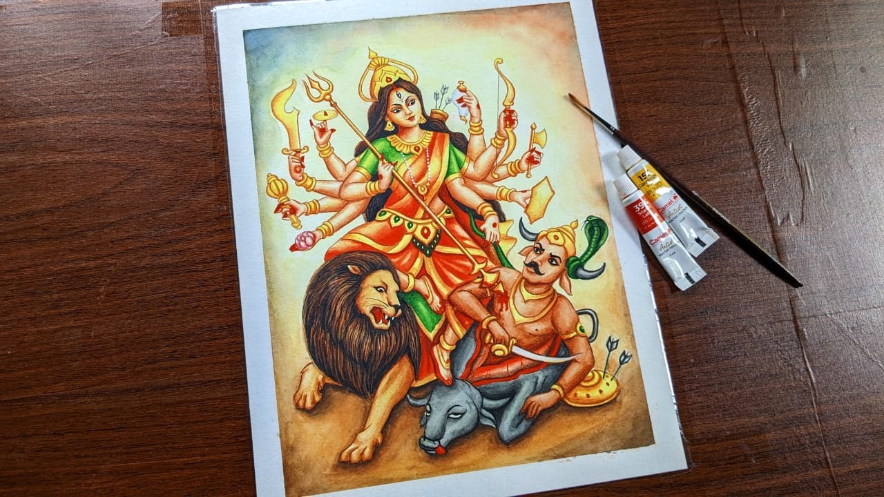 Durga Maa Painting Water Colour || Durga Puja Special Painting.