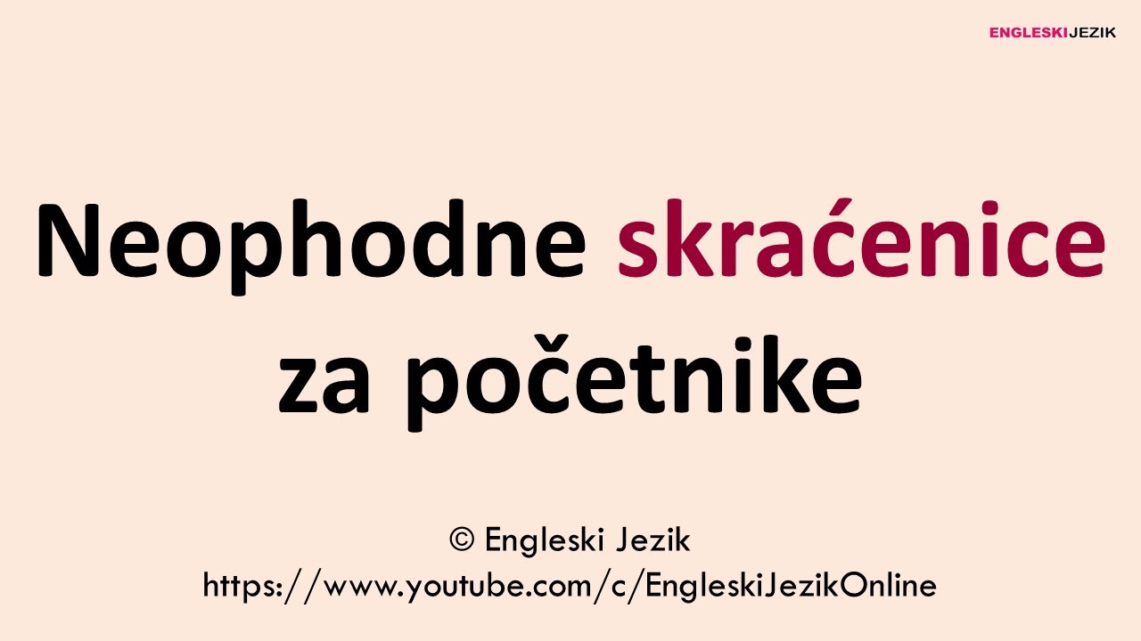 Neophodne skraćenice za početnike