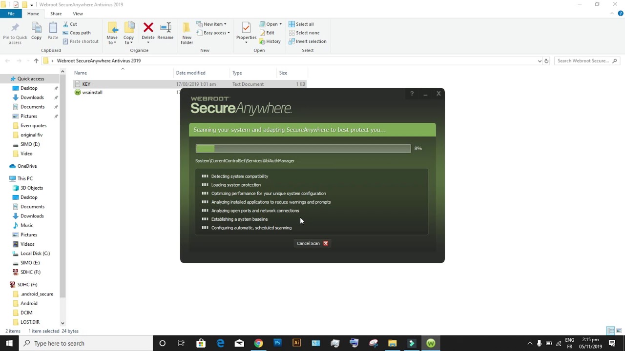 Webroot SecureAnywhere Antivirus 2019 tutorial activation