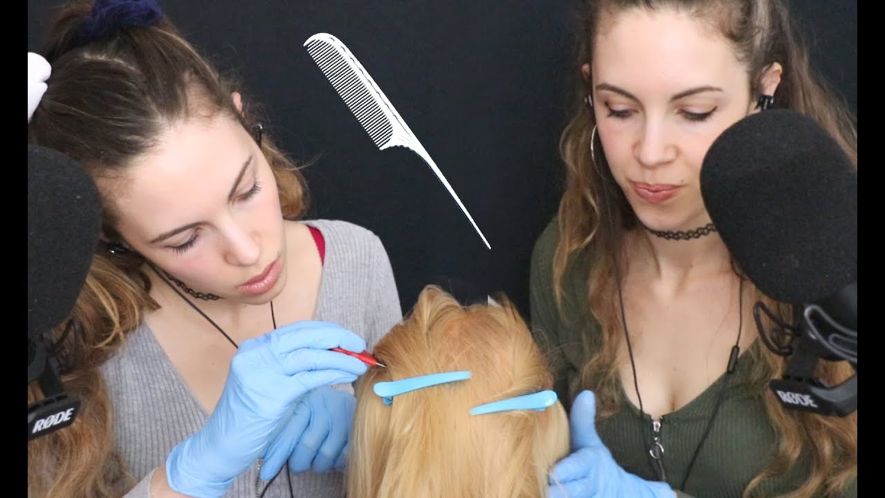 ASMR Twin Scalp Check