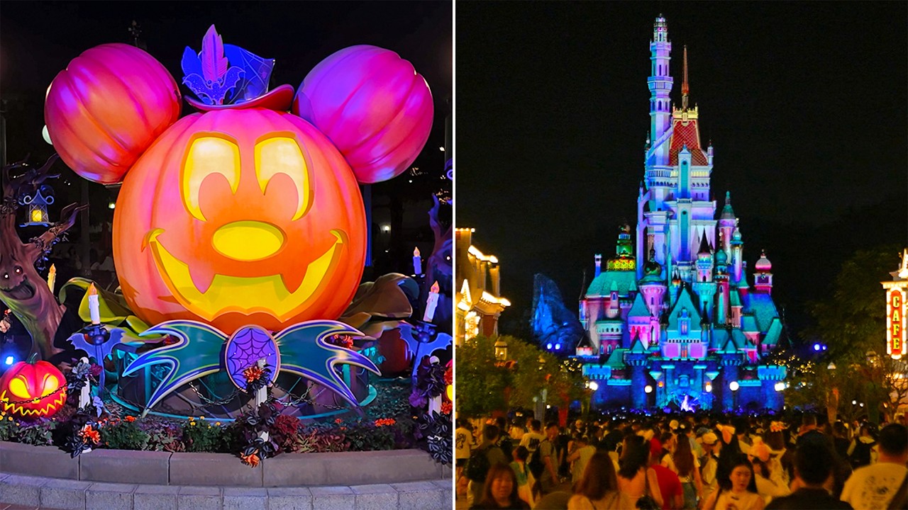 Hong Kong Disneyland Halloween Evening Walkthrough - Nighttime Stroll Around Disneyland [4K POV]