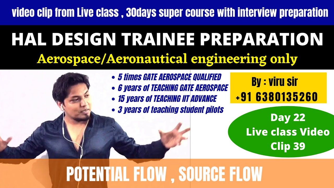 potential flow | source flow | HAL DESIGN TRAINEE online coaching | AERODYNAMICS LECTURES