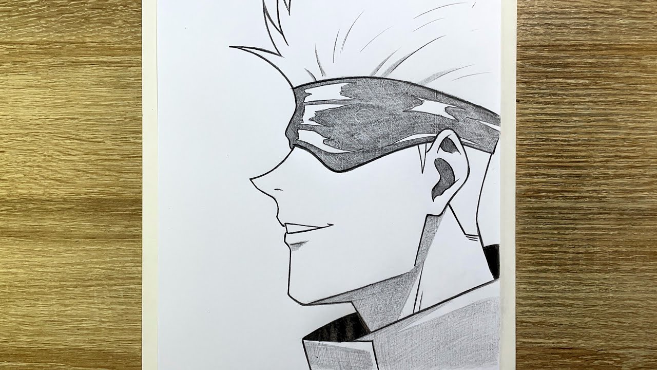How to Draw Gojo Satoru Profile | Easy Pencil Drawing Tutorial (Step by Step)