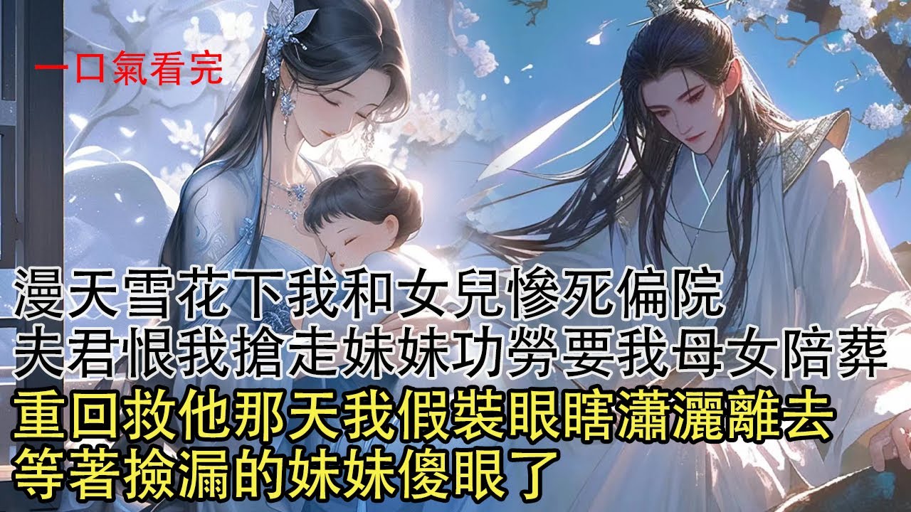 【一口氣看完】夫君把女兒害死在冰天雪地中，將我從產房拖到妹妹墓前謝罪，恨我搶走妹妹功勞害她慘死，握緊手中毒針要他給女兒陪葬。重回救他那天我假裝眼瞎瀟灑離去，等著撿漏的妹妹傻眼了