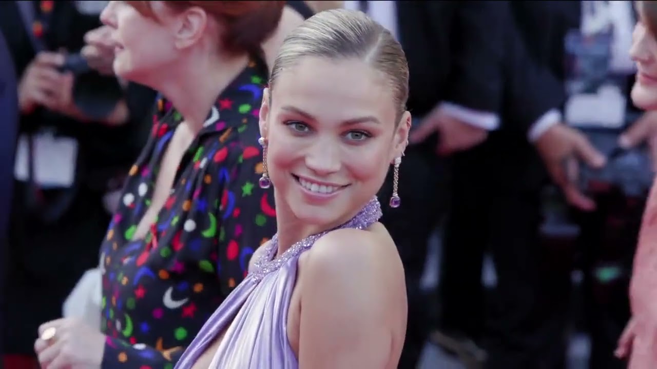 Rose Bertram strikes a pose on the red carpet at the Cannes Film Festival
