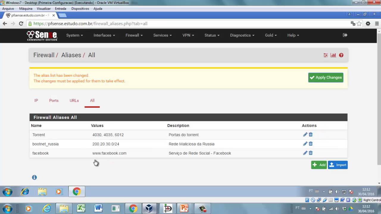 pfSense 2.3 - Curso Grátis - aula05 - Regras de Firewall - Como bloquear facebook