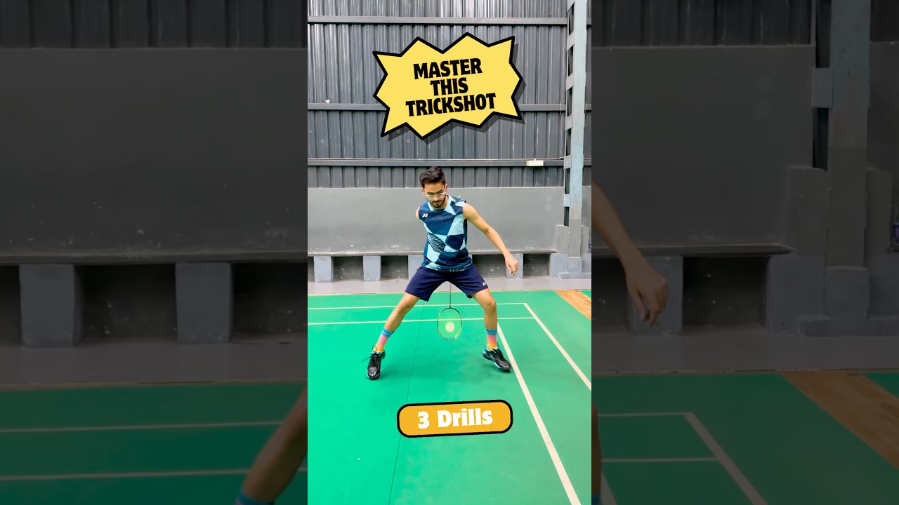 Learn Between The Legs Trickshot in 3 Drills #badmintontrickshot #trickshots