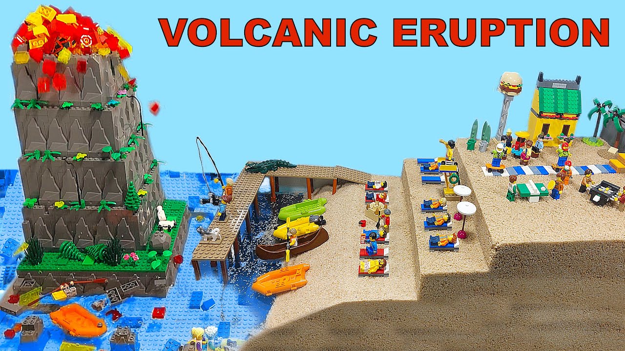 LEGO VOLCANO, SINKING of the CITY - DISASTER Action MOVIE ep 68