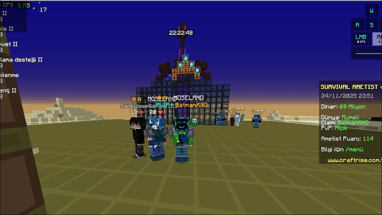 +180 Spli Claim Moseland/Ametist Bölme Pvp