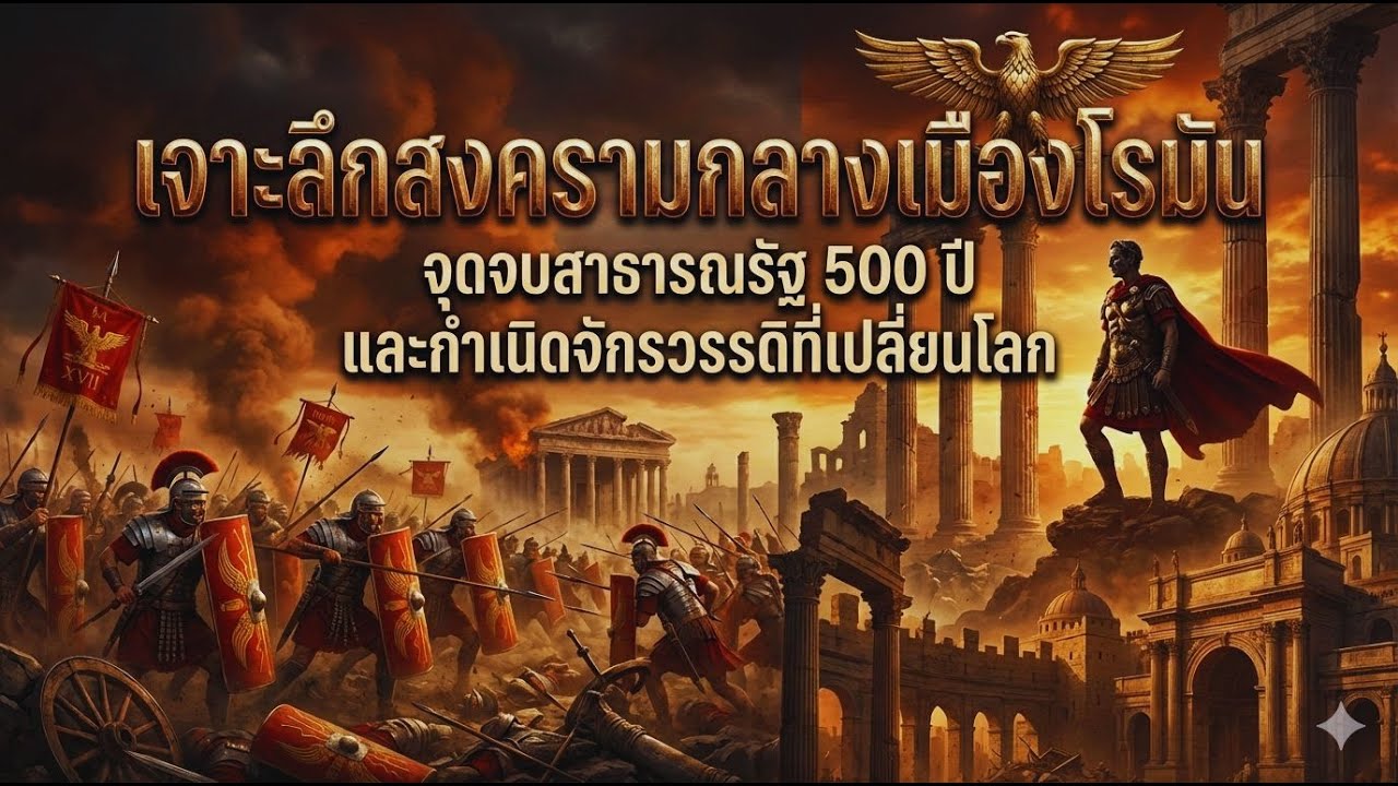 เจาะลึกสงครามกลางเมืองโรมัน: จุดจบสาธารณรัฐ 500 ปี และกำเนิดจักรวรรดิที่เปลี่ยนโลก