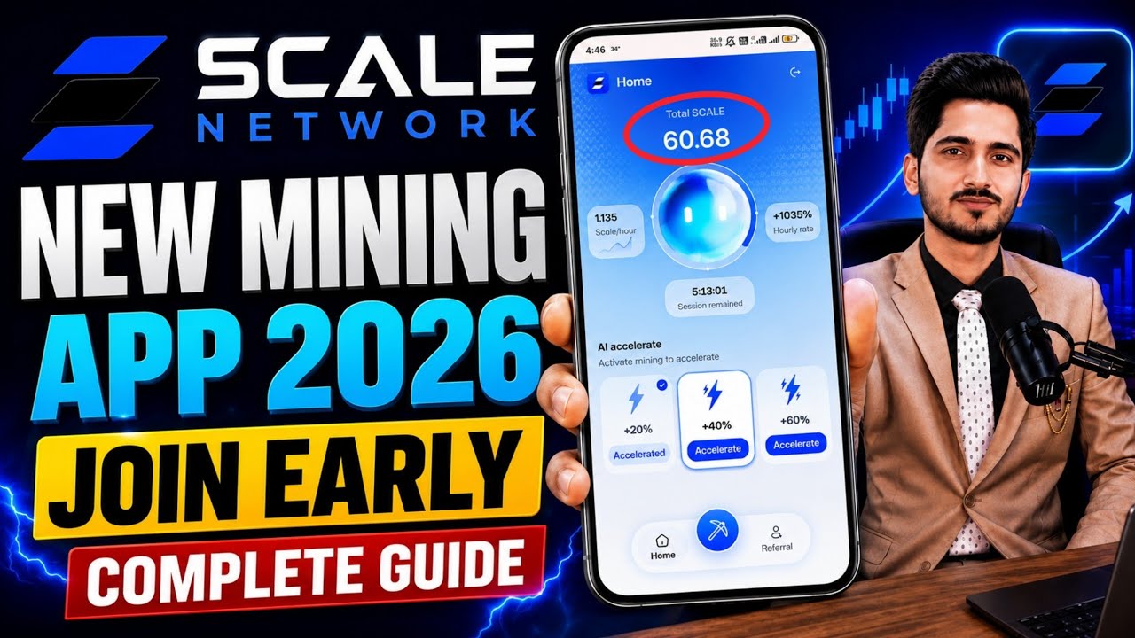 New Mining App 2026 - Scale Network Join Early | 1B Supply & Halving Full Guide | Scale Network App