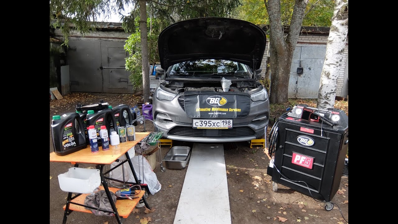 Opel Grandland X 1.5 D Полная аппаратная замена масла ATF АКПП Aisin ATN8 Присадка Valena SV SL310