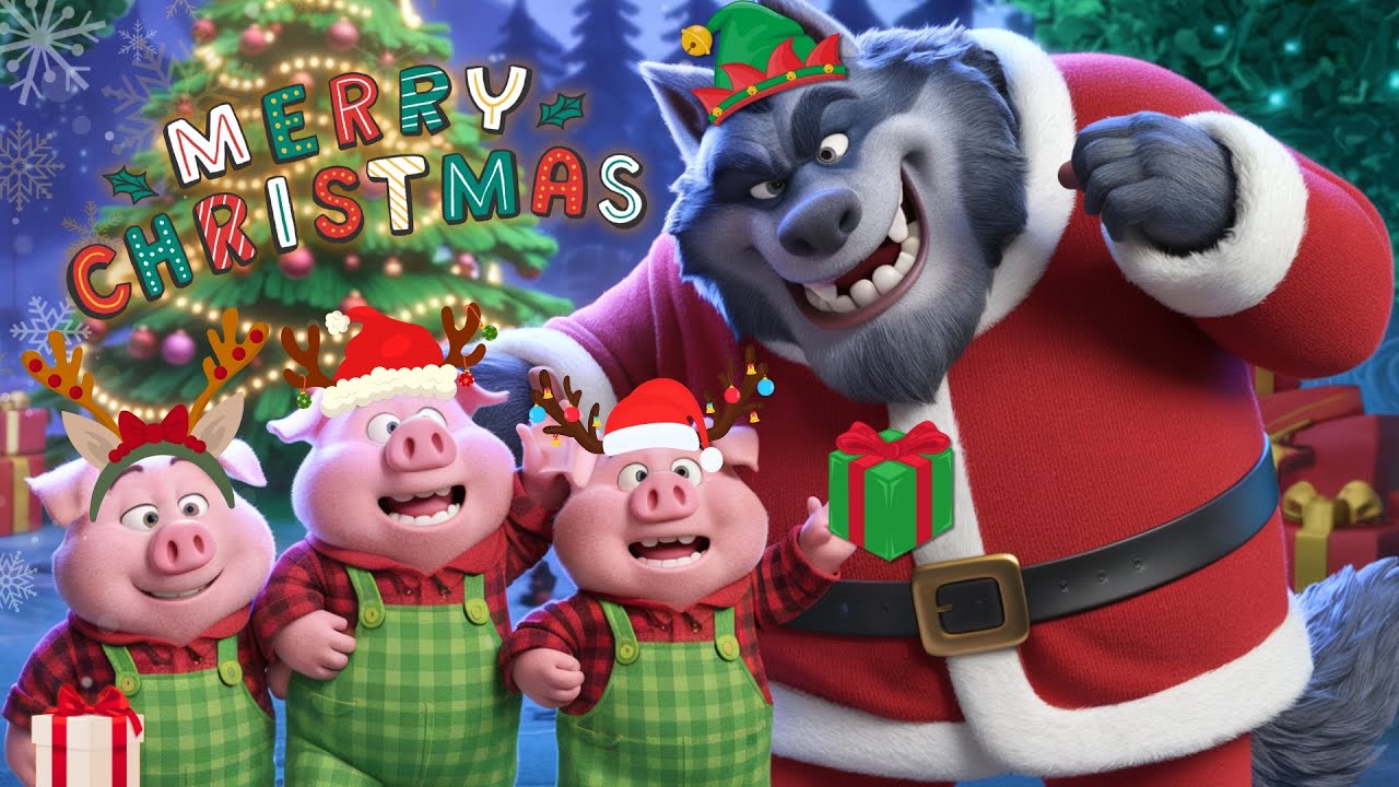 The Three Little Pigs Become Santa’s Helpers: A Fun Christmas Cartoon for Kids