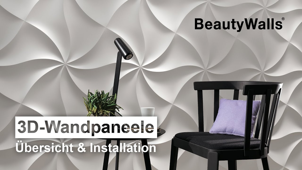 Wanddekoration mit Gips 3d Wandpaneelen. DIY Installation. (DE)