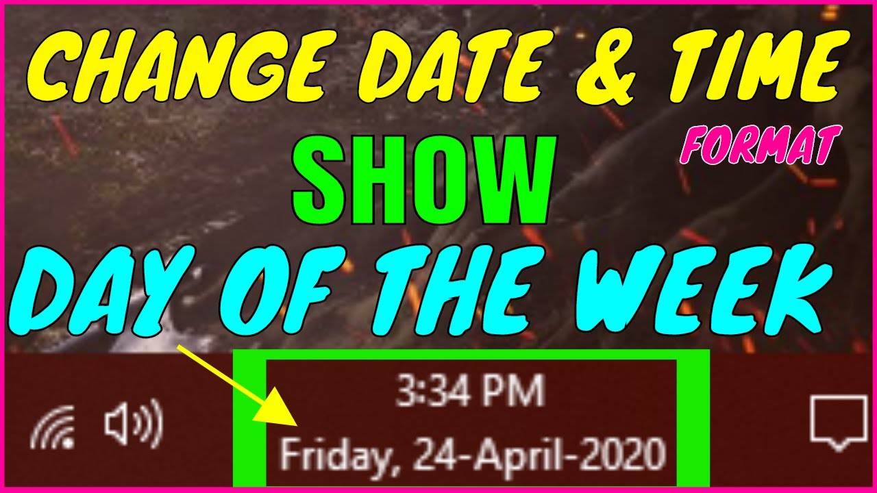 How to Show Day of Week in Windows 10 Taskbar Clock | change date and time in windows 10