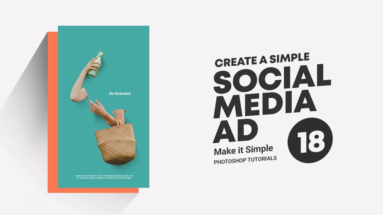 Photoshop Tutorial: Simple Social Media Ads Design #18