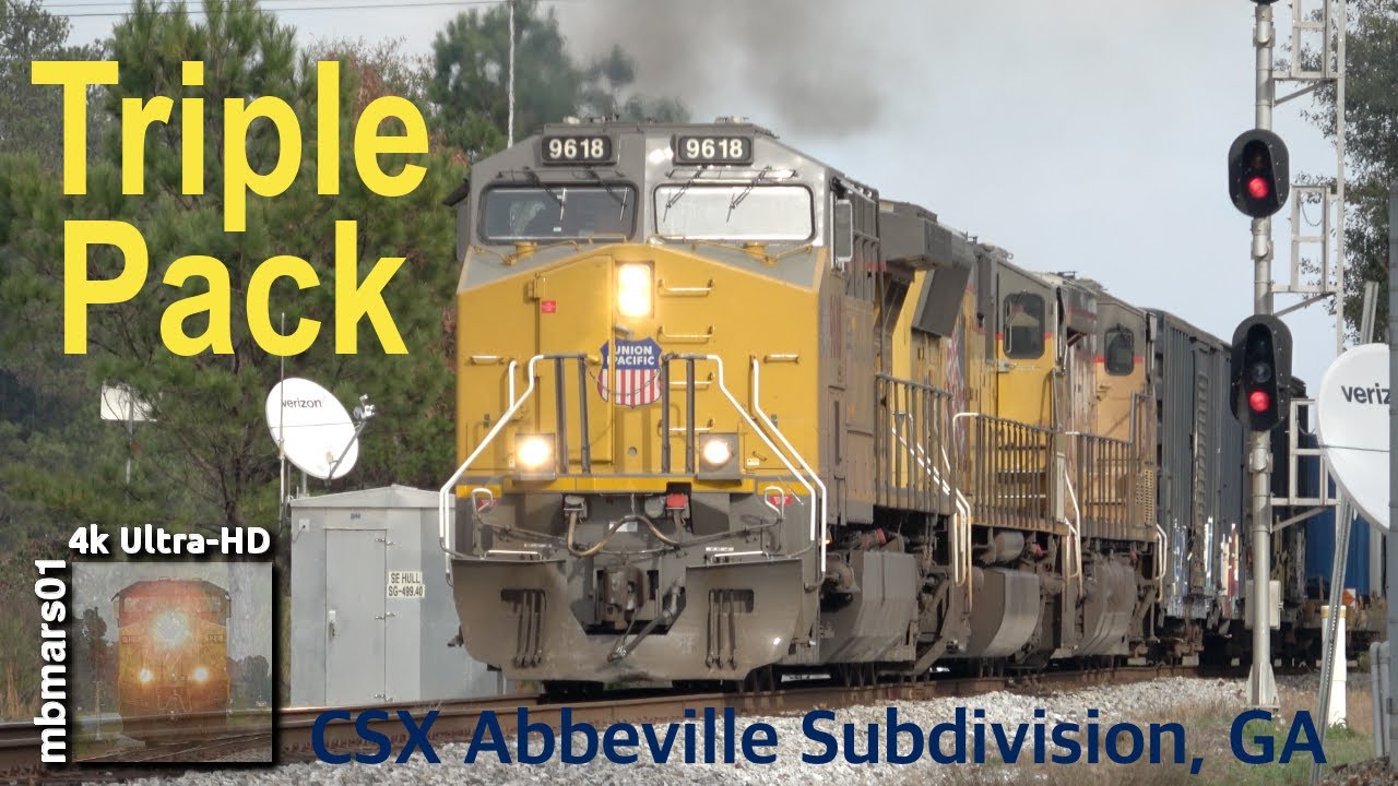 [8f][4k] Union Pacific Triple Pack and Trains on the CSX Abbeville Subdivision, GA 11/27-12/06/2024
