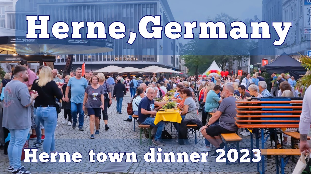 Walking tour in Herne at the weekend on the city dinner day was too good  2023 4k  60fps