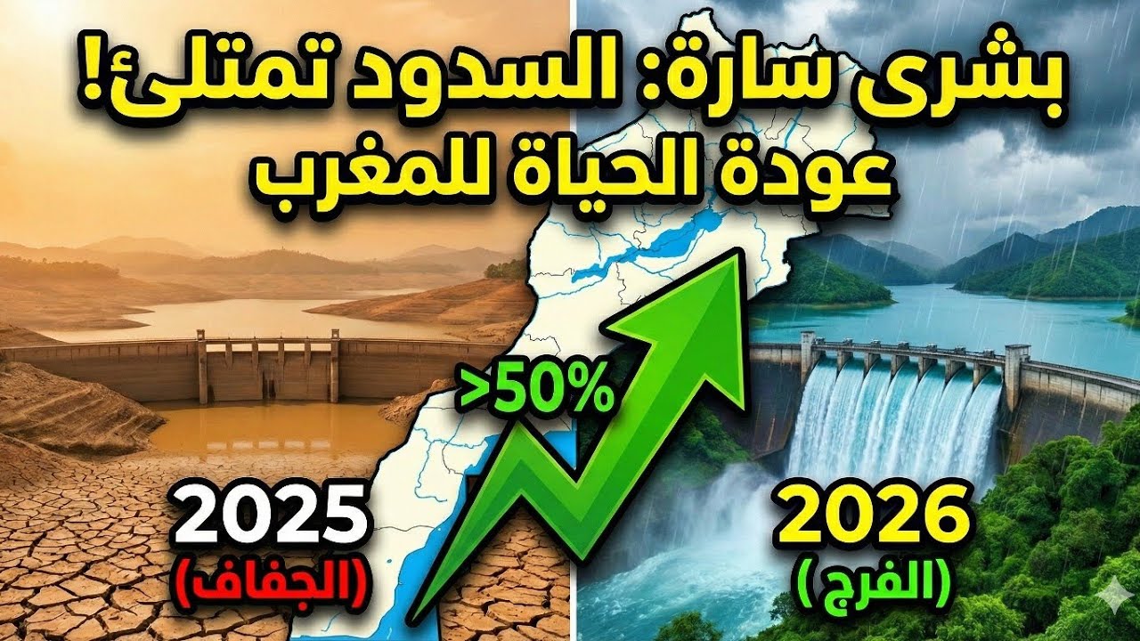 بشرى للمغاربة.. نهاية شبح العطش رسمياً! السدود تتجاوز 50% إنشاء الله 🌧️🇲🇦