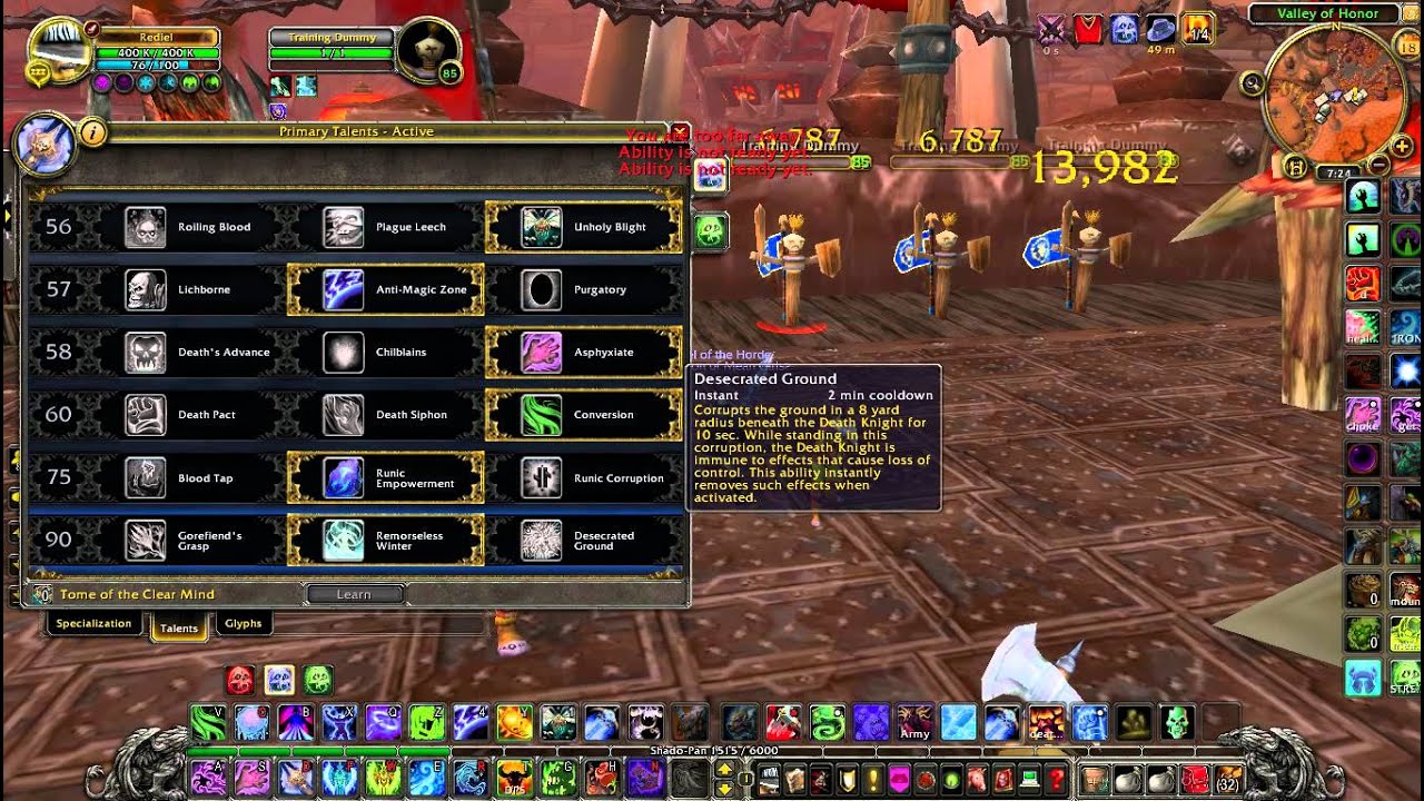 WoW MoP Basic frost dk pvp guide 5.3