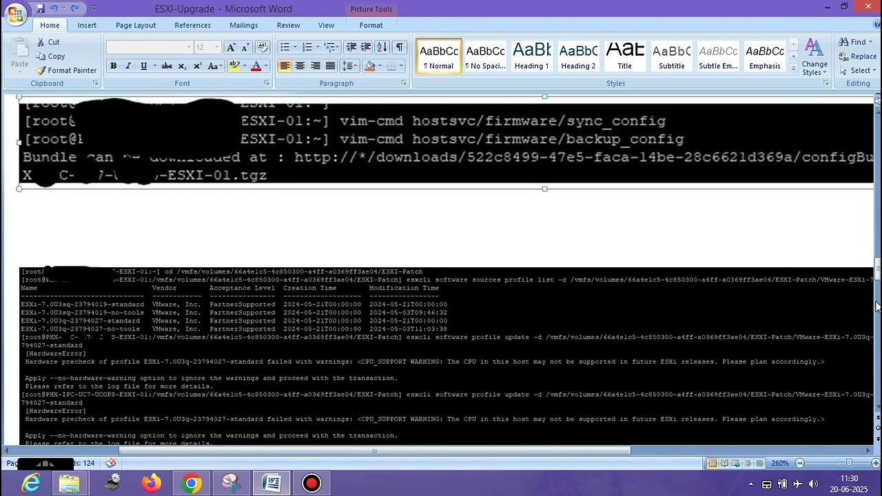 ESXI patch Upgrade