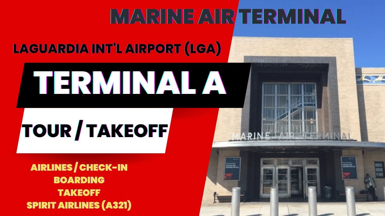 LAGUARDIA AIRPORT (LGA) TERMINAL A (MARINE AIR TERMINAL) WALKING TOUR, BOARDING PROCESS AND TAKEOFF