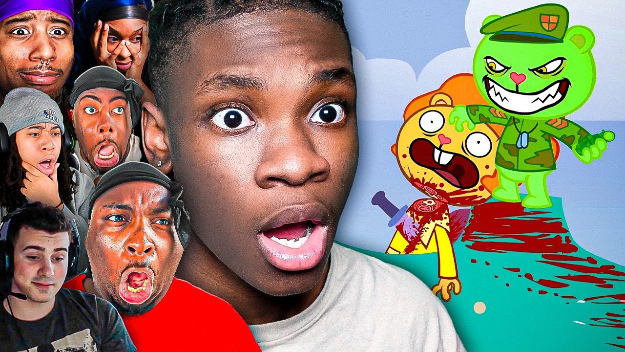 MAKING YOUTUBERS WATCH HAPPY TREE FRIENDS FOR 6 HOURS