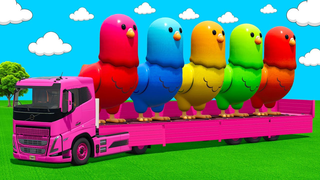 LOAD AND TRANSPORT GIANT CHICKENS WITH VOLVO TRUCK & CLAAS LOADERS - Farming Simulator 25