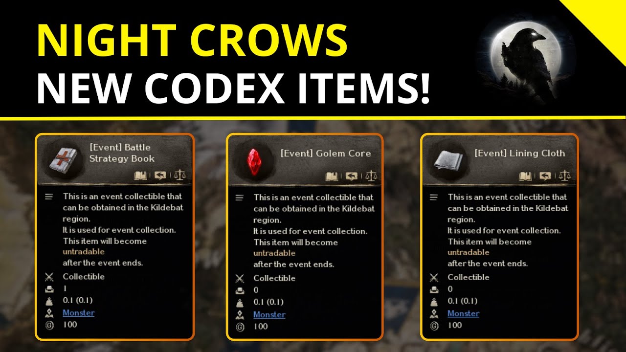 Night Crows: 5 New Events and Codex Items in TA!