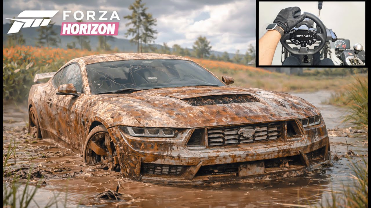 Rebuilding the Mustang Dark Horse From Junk to Beast | Forza Horizon 5 Steering Wheel gameplay