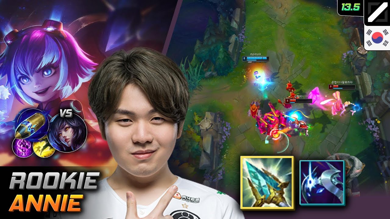 Rookie Mid Annie Build Rod of Ages First Strike - Rookie Annie Match Highlight - LOL KR 13.5