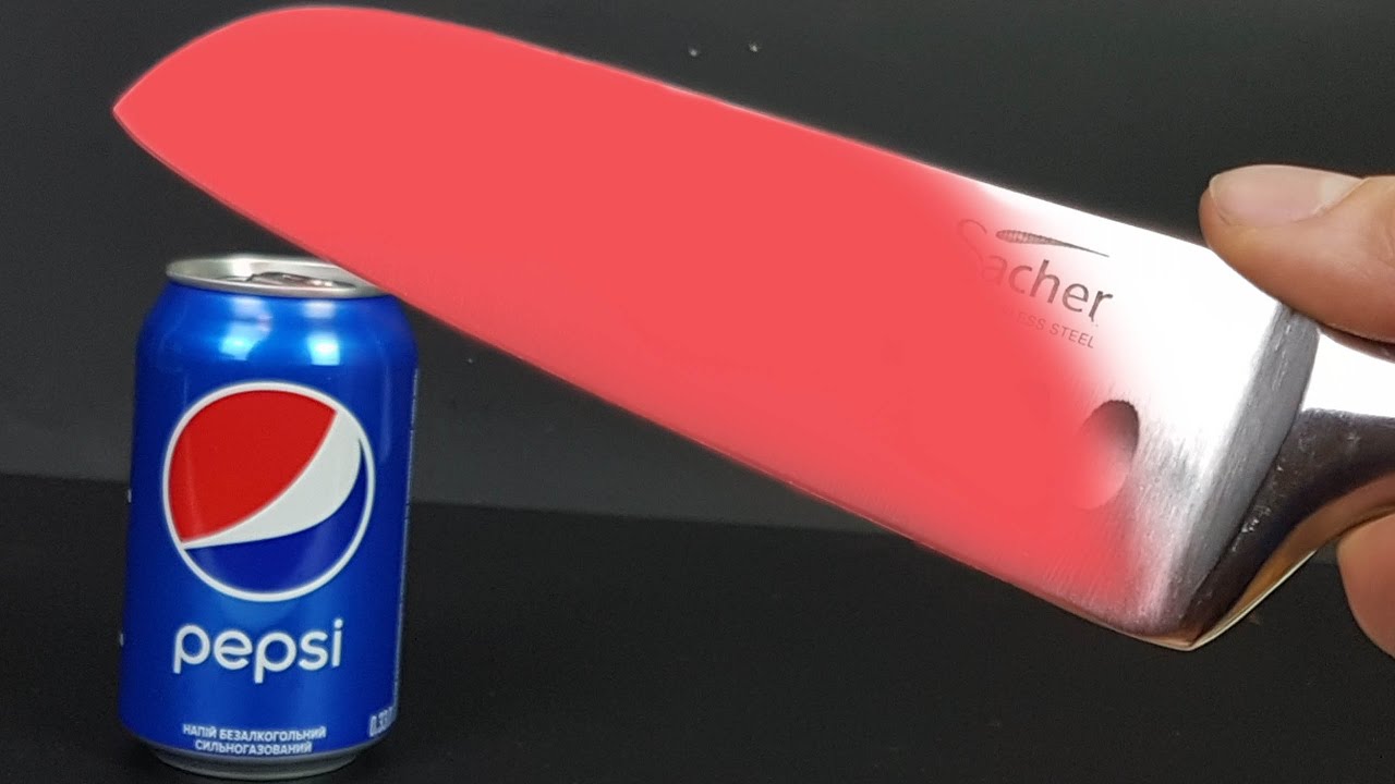 ЭКСПЕРИМЕНТ РАСКАЛЕННЫЙ НОЖ VS PEPSI COLA