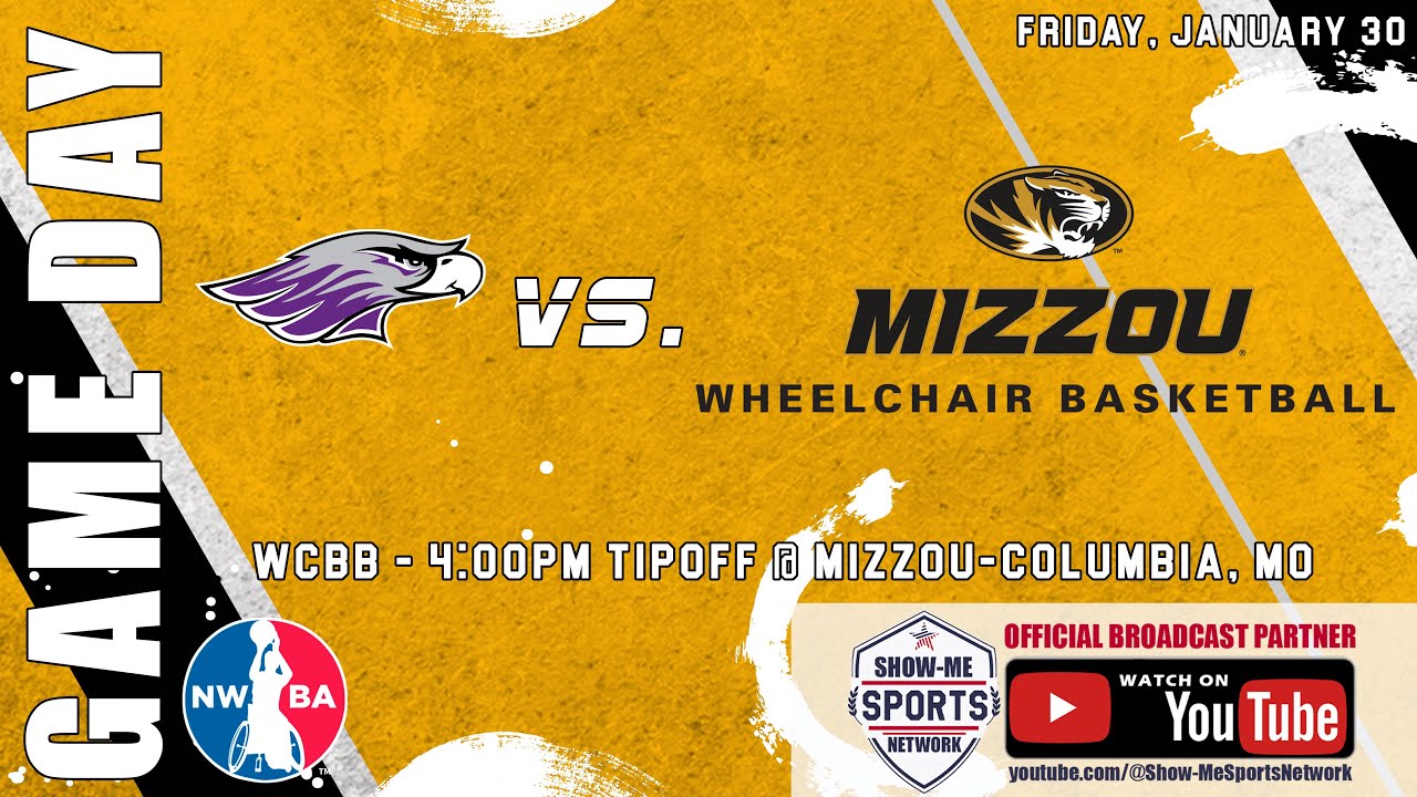 WCBB: Mizzou Wheelchair Basketball vs. UW-Whitewater Warhawks: 1/30/26: Broadcast #0945