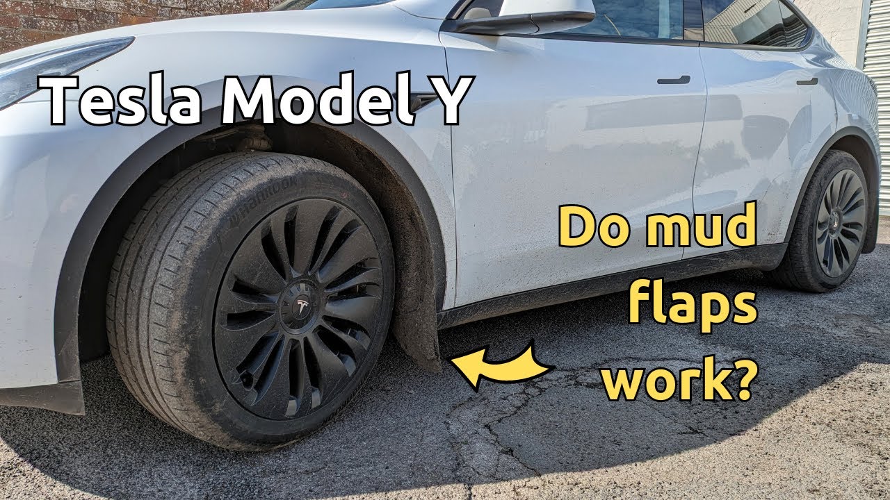 How effective are mud flaps on a Tesla Model Y?