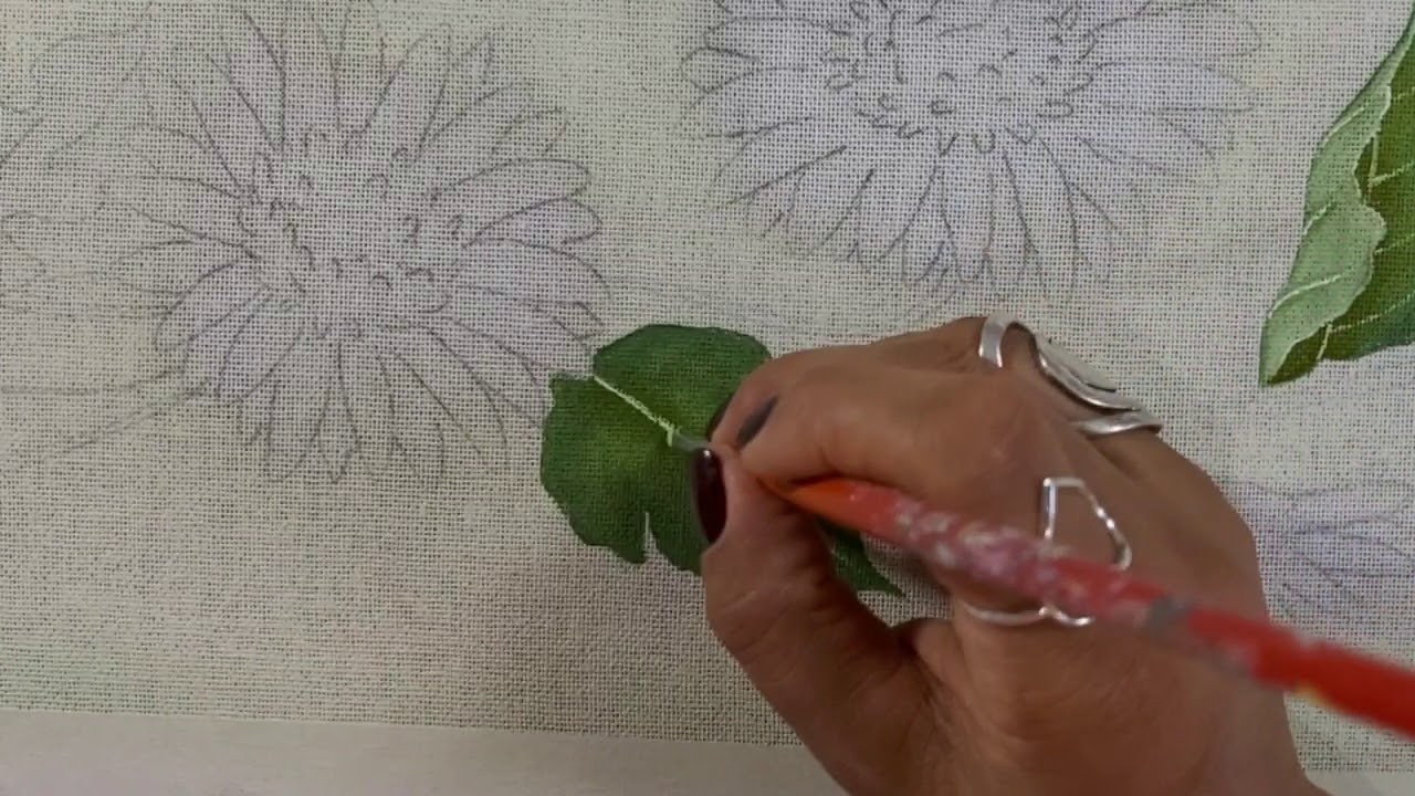 Como Pintar Gerberas no tecido ( parte 1)