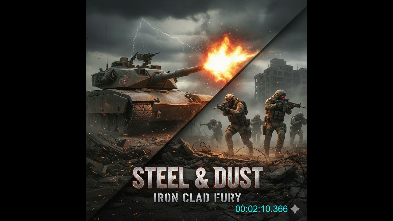 Titel: Steel and Dust | Track: Kanonenfutter | KI-generierter EDM-Track von M3RLIN73