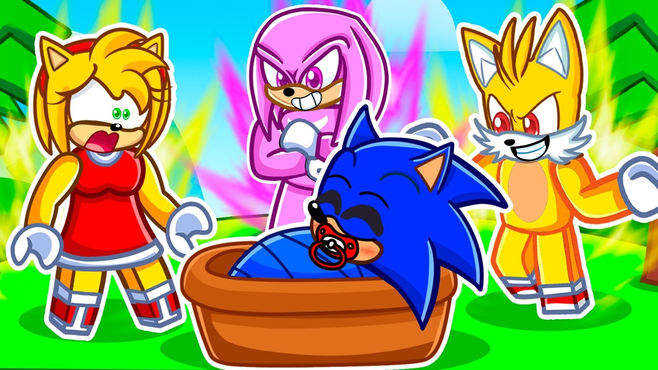 Baby Sonic Adopted By SUPER SONIC FAMILY Sad Story In Roblox!