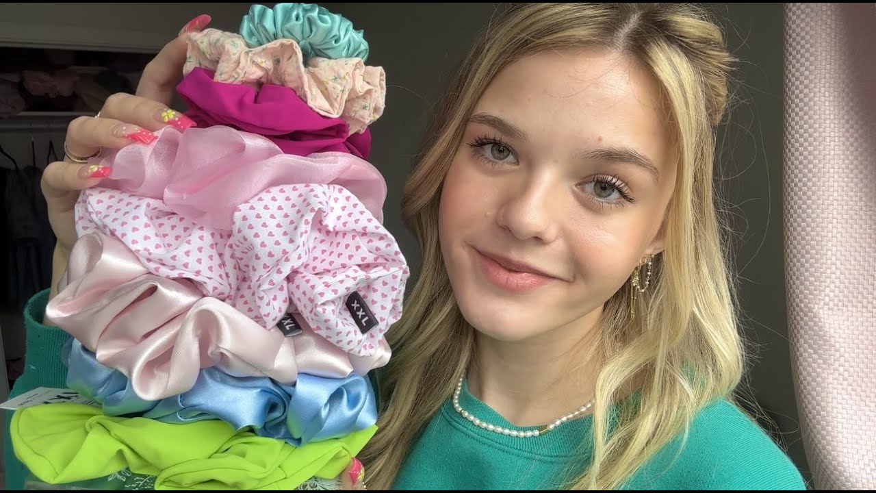 ASMR For Charity 🌻 Scrunchie Haul + Tying Your Hair Back
