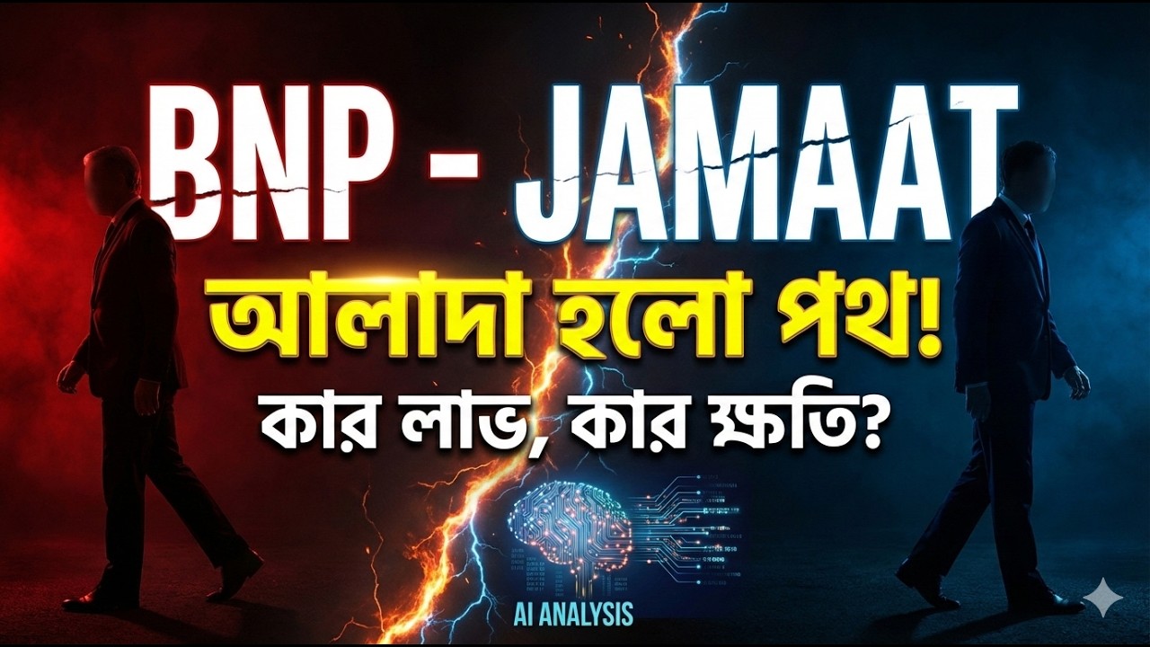 কেন আলাদা হলো বিএনপি ও জামাত? বাংলাদেশের রাজনীতিতে নতুন মেরুকরণ ও এআই বিশ্লেষণ