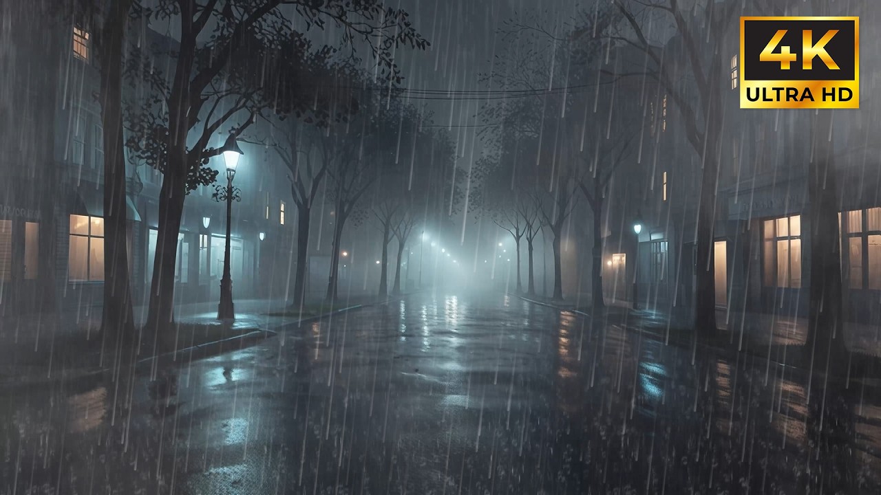 Calming Rain at Night for Deep Sleep, Anxiety Relief and Peaceful Mind Relaxation