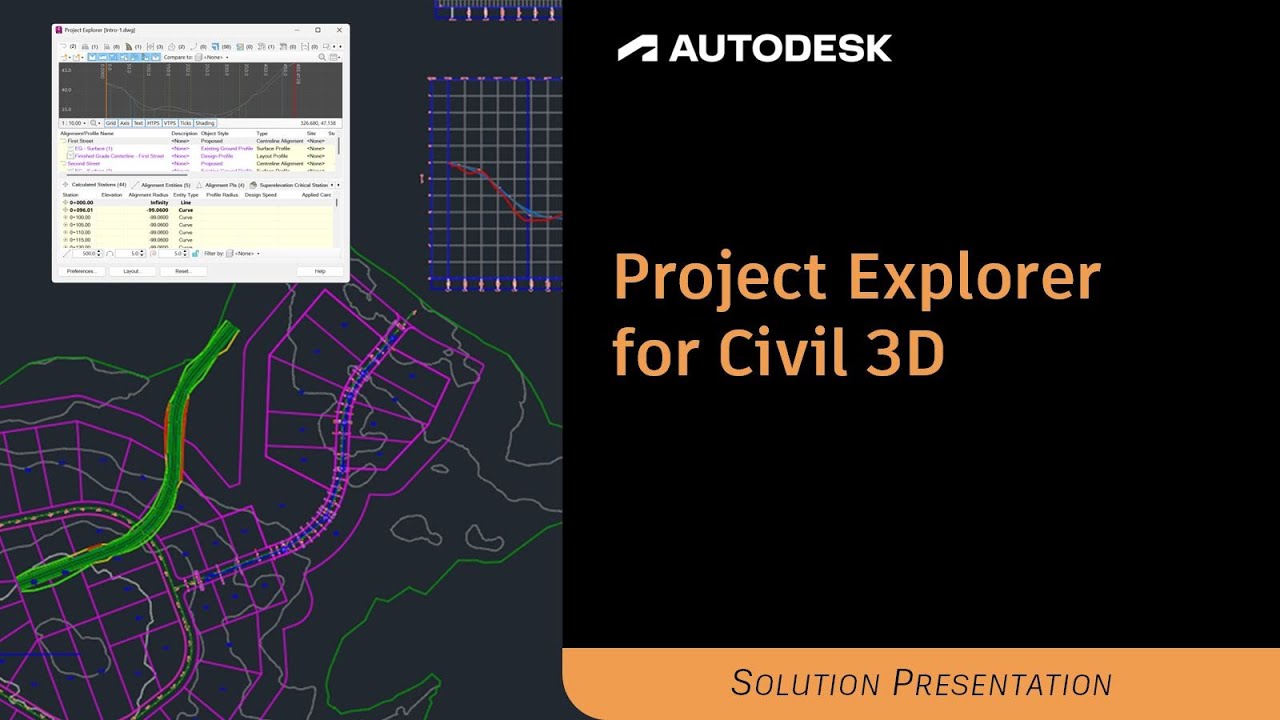 Project Explorer for Civil 3D