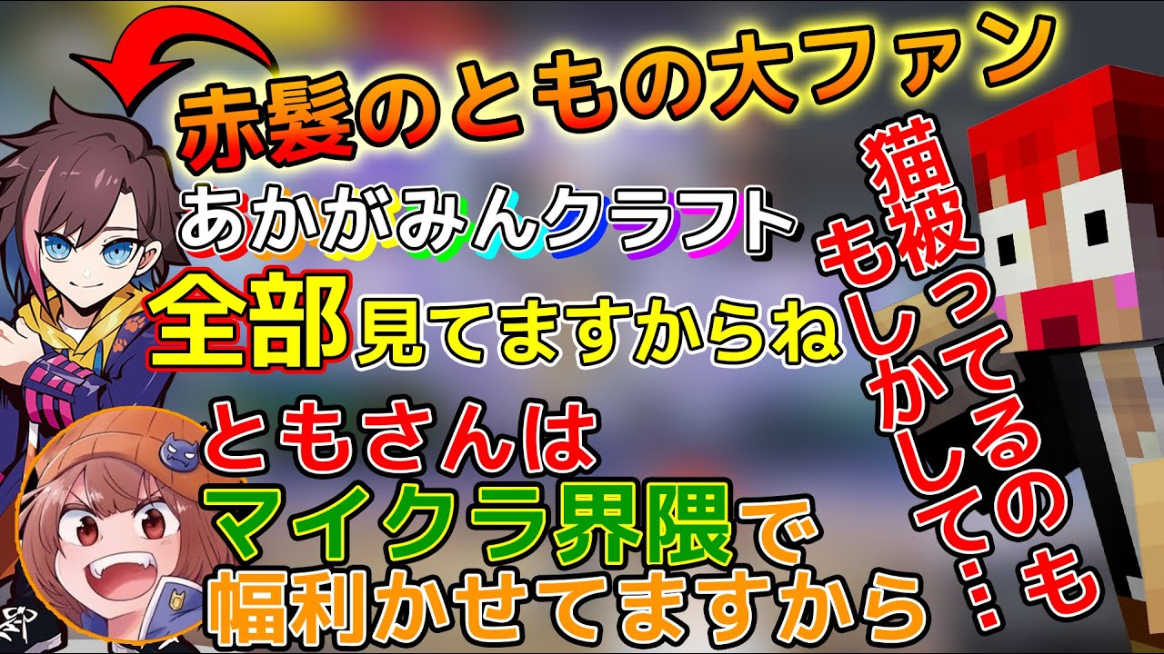 kinakoさんが自分の大ファンであることに驚く赤髮のともと赤髮のともの裏の顔を暴露するシャオロン【シャオロン/kinako/赤髮のとも/切り抜き】