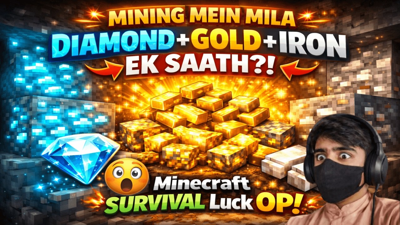 Mining Mein Mila DIAMOND + GOLD + IRON Ek Saath?! 😱💎 | Minecraft Survival Luck OP!