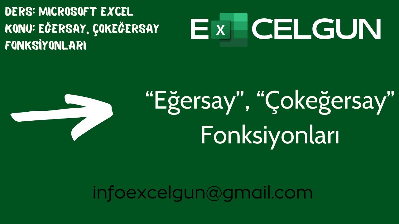 #Excel'de #Eğersay, #Çokeğersay, Koşullu Biçimlendirme Fonksiyonları