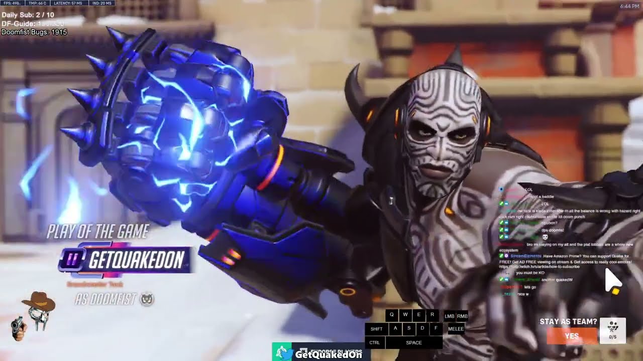 POTG! THIS IS SICK DOOMFIST! GetQuakedOn Doomfist Gameplay Overwatch 2 Season 16 Top 500